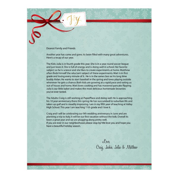 slide 2 of 3, Geo Studios Holiday-Themed Foiled Letterhead Paper, Letter Size, Joy, Pack Of 40 Sheets, 1 ct
