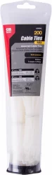 Gardner Bender Cable Ties - 200 Piece - White - 4 Inch/8 Inch