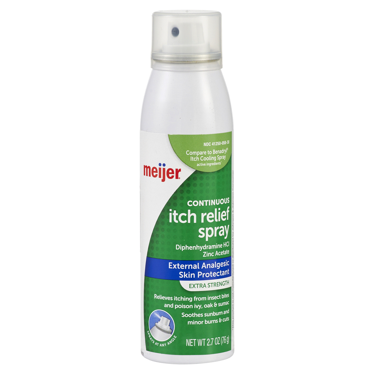 slide 1 of 1, Meijer Itch Relief Continuous Spray Extra Strength, 3 oz