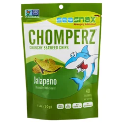 SeaSnax Chomperz Crunchy Seaweed Chips Jalapeno