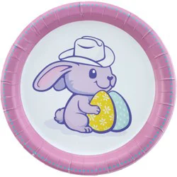 Destination Holiday Cowboy Bunny Easter Paper Plates, 9 in
