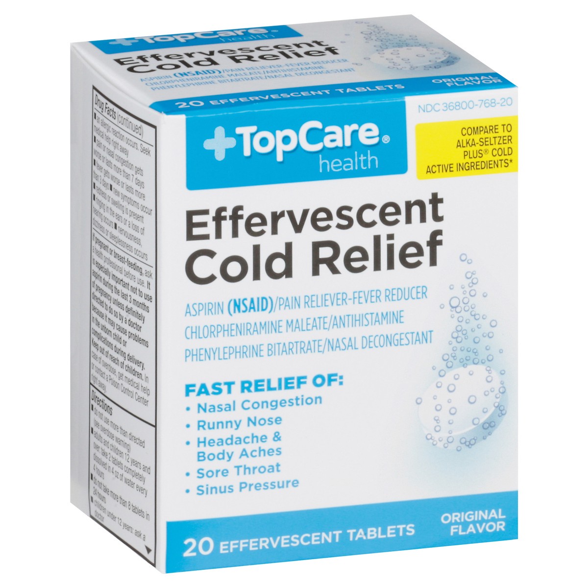 slide 13 of 16, TopCare Effervescent Cold Relief, 20 ct