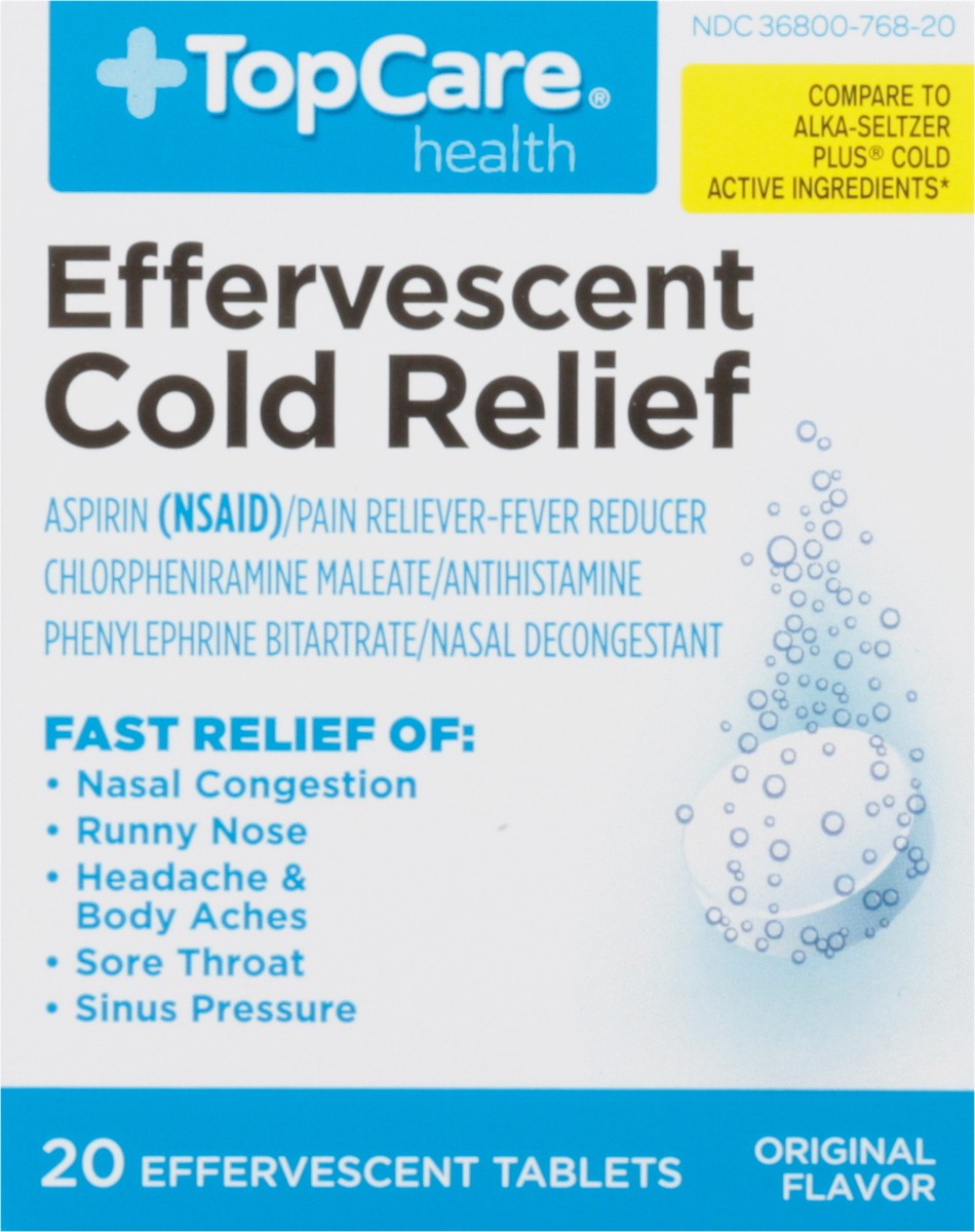 slide 8 of 16, TopCare Effervescent Cold Relief, 20 ct