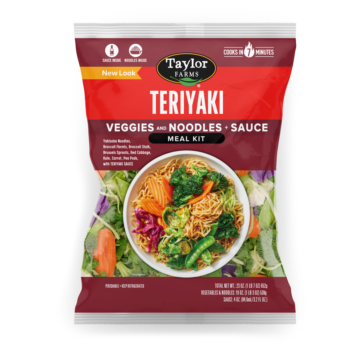 slide 1 of 13, Taylor Farms Veggies and Noodles + Sauce Teriyaki Meal Kit 23 oz, 23 oz