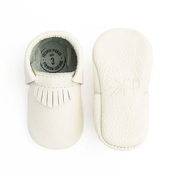 slide 2 of 3, Freshly Picked Newborn The First Pair Moccasin - Blanc, 1 ct