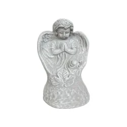 Blue Orange Pottery Praying Angel Statue