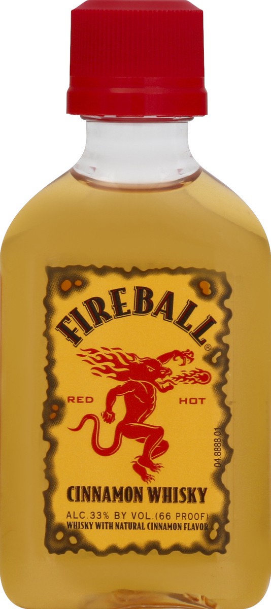 slide 4 of 7, Fireball Cinnamon Whiskey, 50ml Plastic Bottle, 66 Proof, 50 ml