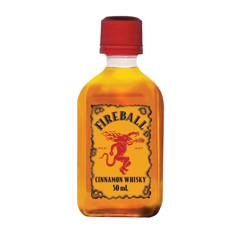 slide 1 of 7, Fireball Cinnamon Whiskey, 50ml Plastic Bottle, 66 Proof, 50 ml