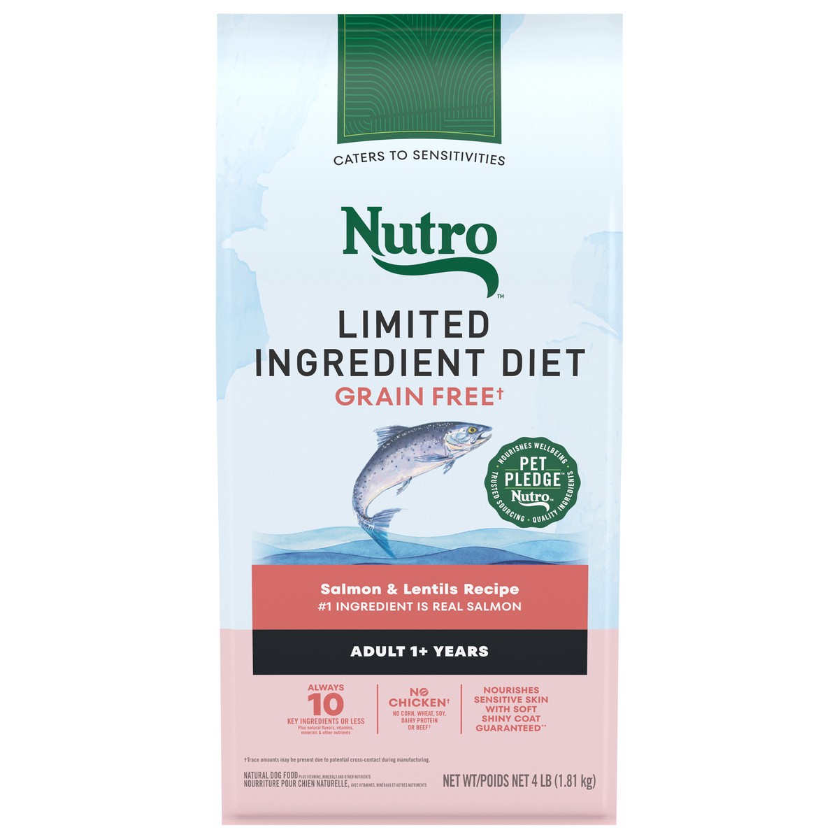 slide 4 of 4, Nutro Limited Ingredient Diet Adult Salmon & Lentils Recipe Dog Food 4 lb, 4 lb