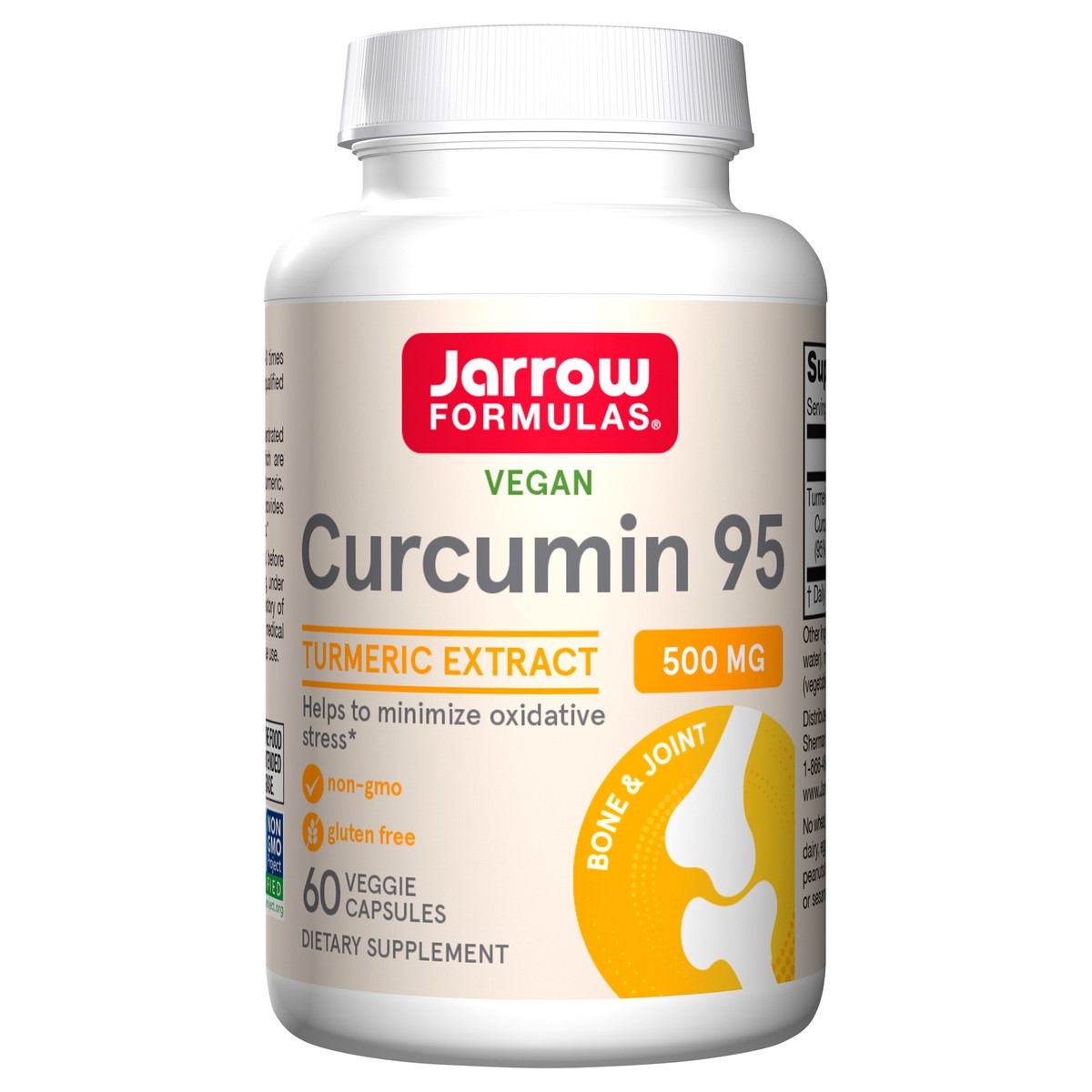slide 1 of 4, Jarrow Formulas Curcumin 95 500 mg - Dietary Supplement - 60 Veggie Capsules - Turmeric Extract Provides Antioxidant Support - Up to 60 Servings, 60 ct