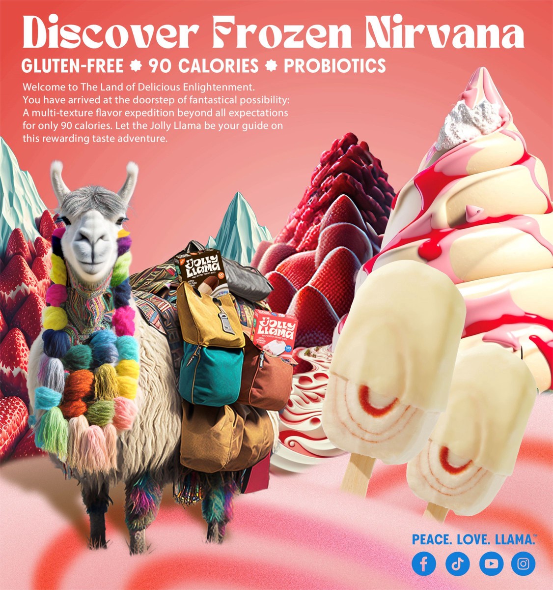 slide 8 of 11, Jolly Llama Half-Dipped Strawberry N Cream Yogurt Bars 4 Ea, 4 ct