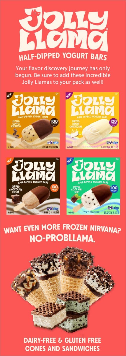slide 9 of 11, Jolly Llama Half-Dipped Strawberry N Cream Yogurt Bars 4 Ea, 4 ct