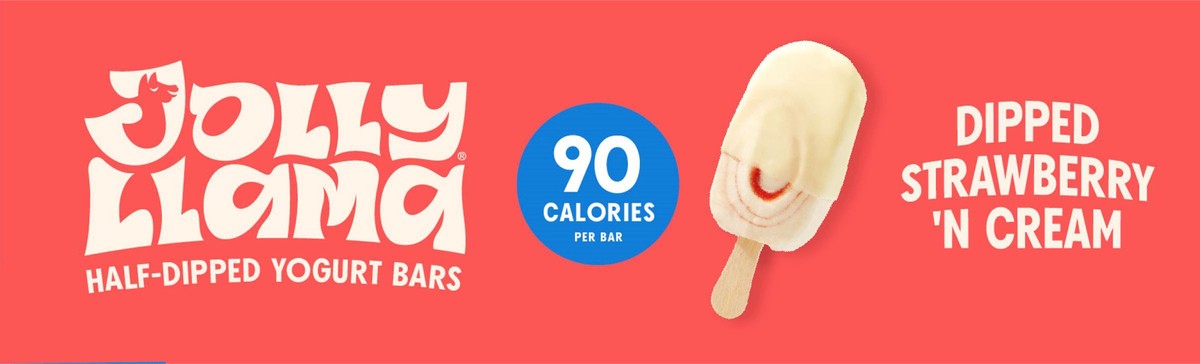 slide 5 of 11, Jolly Llama Half-Dipped Strawberry N Cream Yogurt Bars 4 Ea, 4 ct