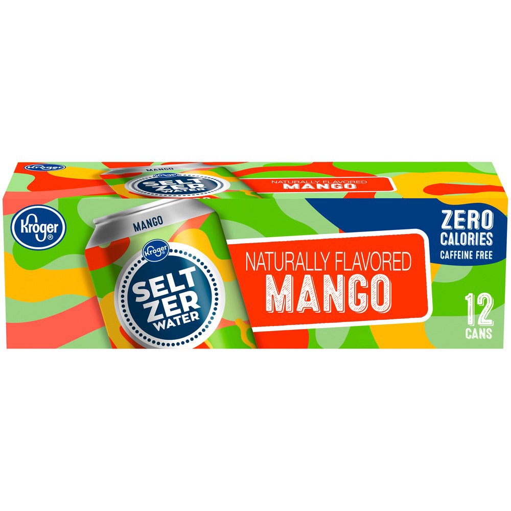 slide 2 of 4, Kroger Mango Seltzer Water - 12 ct; 12 fl oz, 12 ct; 12 fl oz