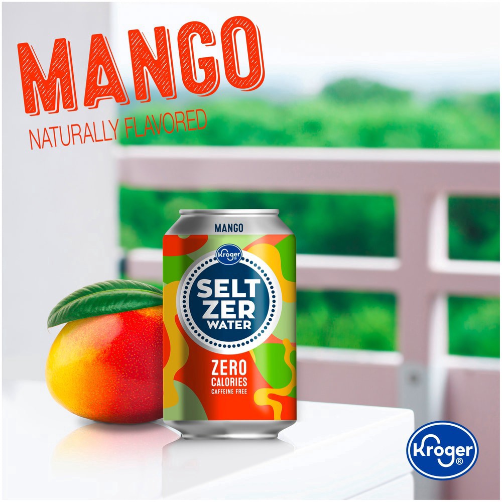 slide 4 of 4, Kroger Mango Seltzer Water - 12 ct; 12 fl oz, 12 ct; 12 fl oz