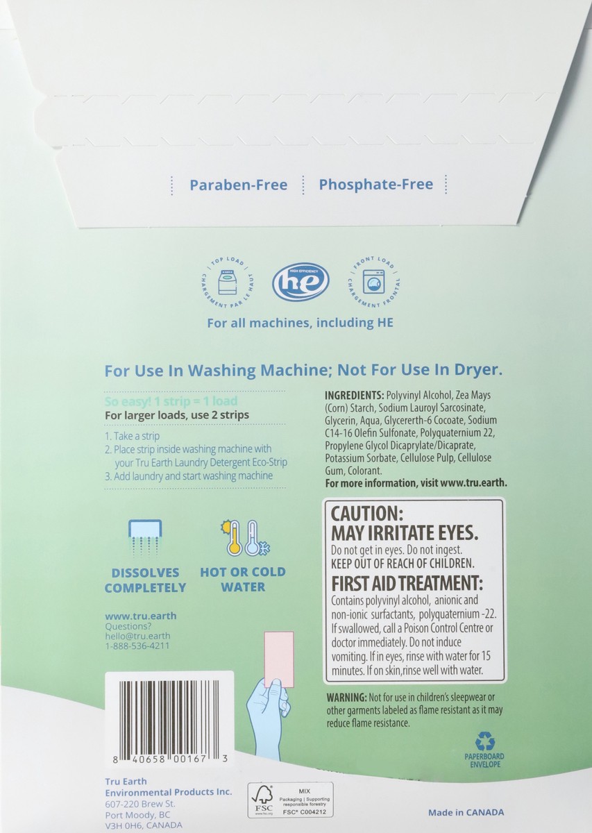 slide 4 of 12, Tru Earth Eco-Strips Ultra Concentrated Fragrance-Free Fabric Softener 32 ea, 32 ct