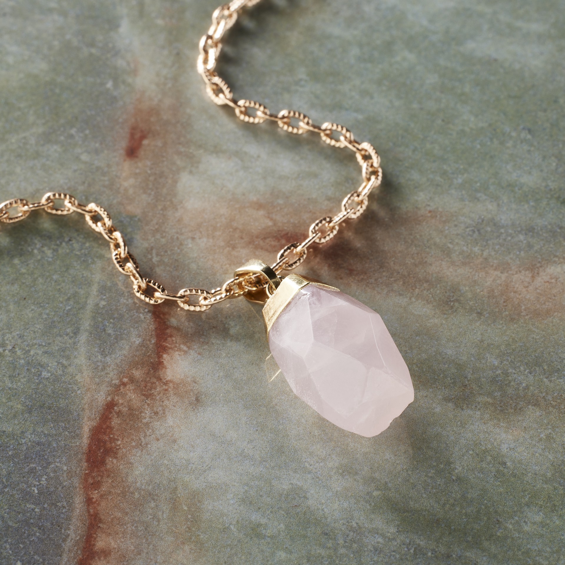 slide 3 of 3, Rose Quartz Irregular Pendant By Bead Landing, 24mm x 13mm