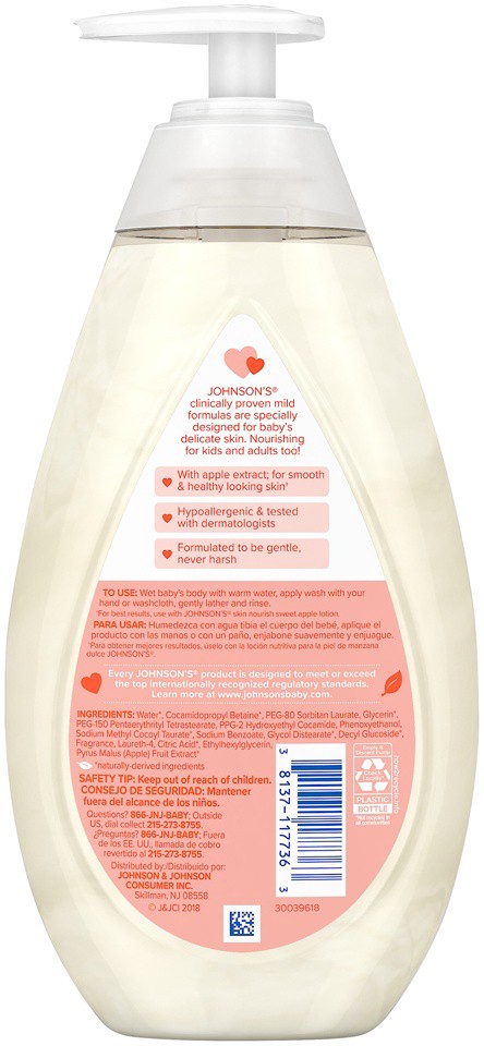 slide 4 of 6, Johnson's JOHNSON'S Skin Nourish Sweet Apple Wash, 16.9 Fl. Oz (500 mL), 16.9 fl oz