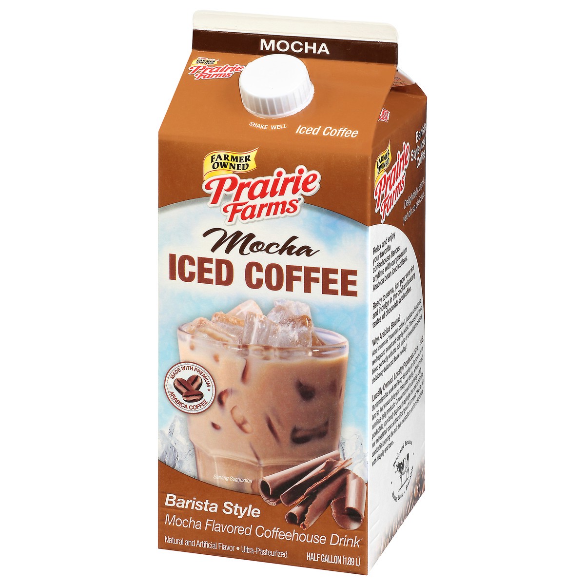 slide 6 of 13, Prairie Farms Barista Style Mocha Iced Coffee - 1/2 gal, 1/2 gal