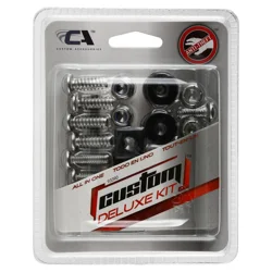Custom Accessories Deluxe Stainless Steel Anti-Theft License Plate Fastener Kit