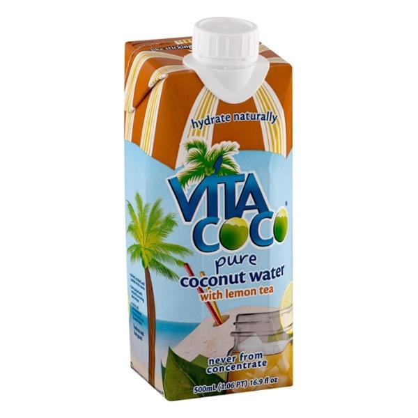 slide 1 of 4, Vita Coco Pure Coconut Water With Lemon Tea, 16.9 fl oz