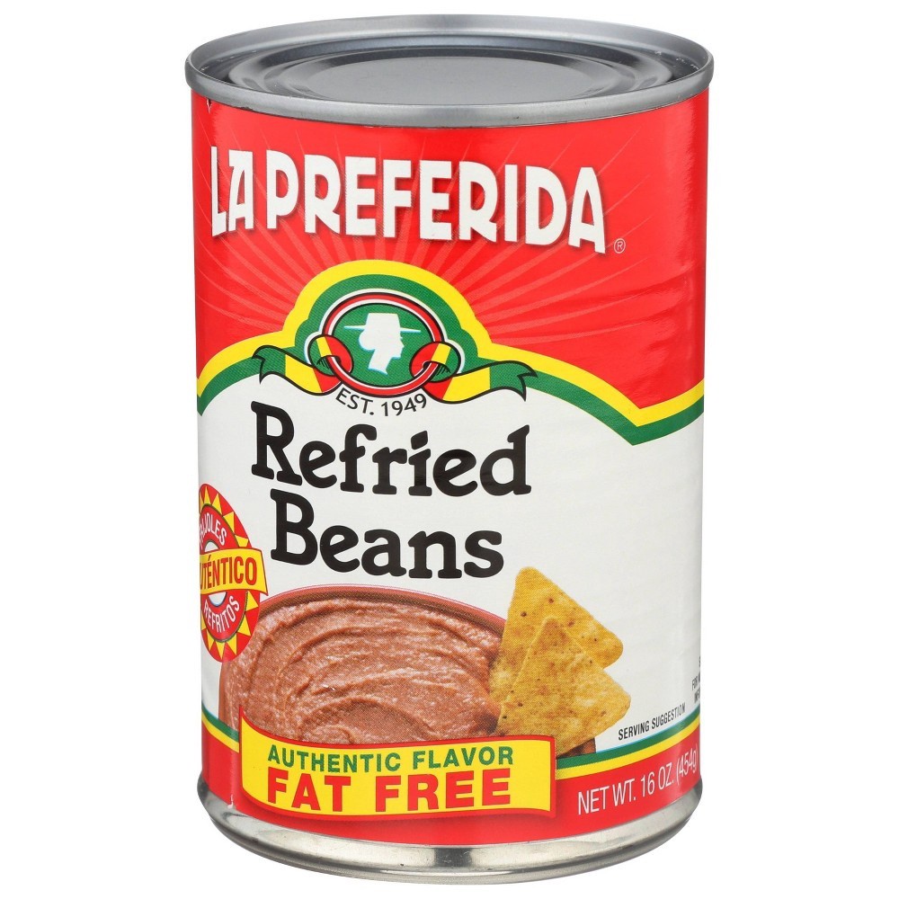 slide 2 of 4, La Preferida Fat-Free Refried Beans, 16 oz