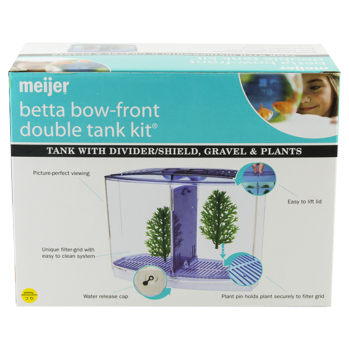 slide 4 of 5, Meijer Betta Bow-Front Double Tank Kit, 1 ct