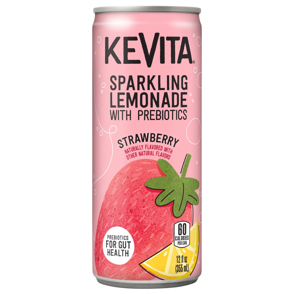 slide 1 of 8, KeVita USDA Organic Probiotic Strawberry Lemonade Fruit Juice, 12 Fl Oz Can, 12 fl oz