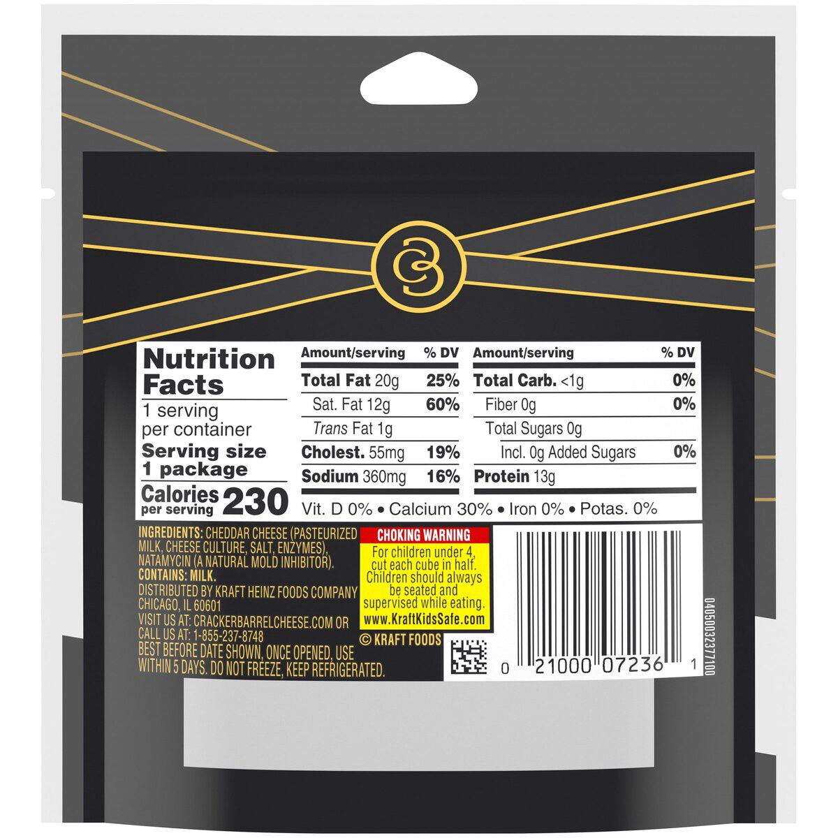 slide 7 of 8, Cracker Barrel Rich & Bold Aged Reserve White Cheddar Cheese Cubes, 2 oz Bag, 2 oz