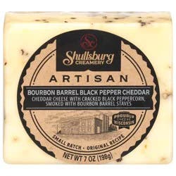 Shullsburg Creamery Bourbon Barrel Black Pepper Cheddar Cheese 7 oz