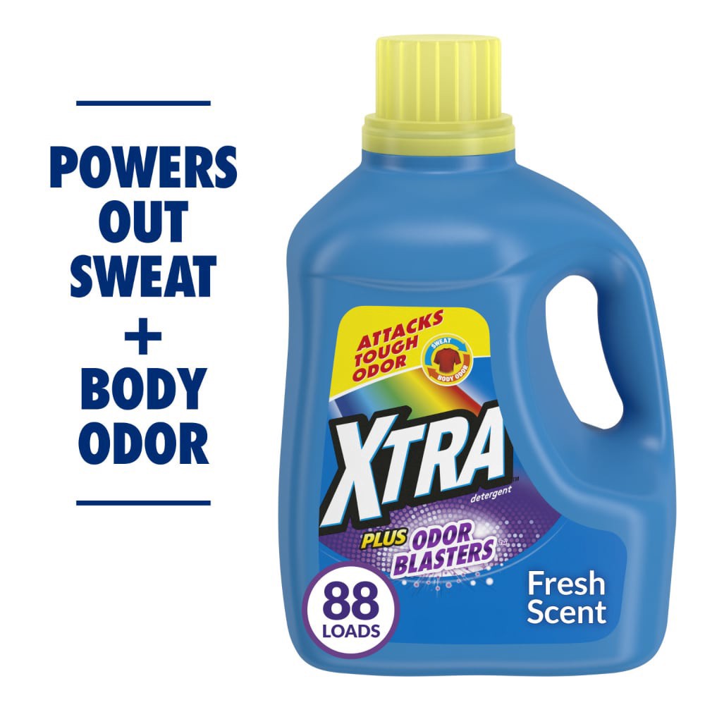 slide 2 of 6, XTRA Plus Odor Blasters Fresh Scent Liquid Laundry Detergent, 136.4 fl oz
