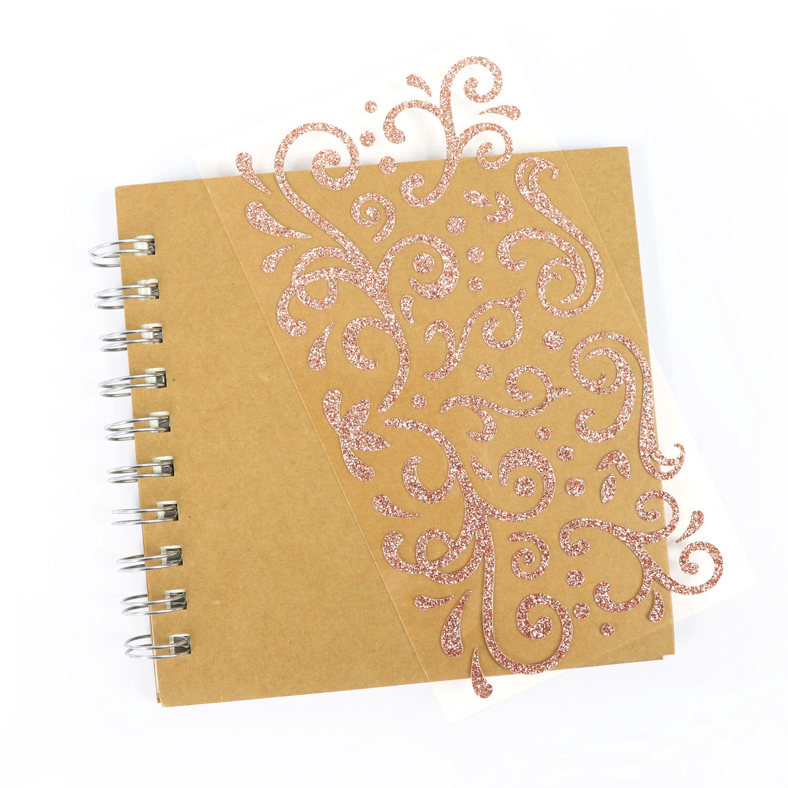 slide 3 of 5, Rose Gold Glitter Swirl Stickers By Recollections, 4 in x 8.5 in