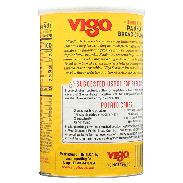 slide 3 of 13, Vigo Bread Crumbs, Panko, Seasoned Italian Style, 8 oz