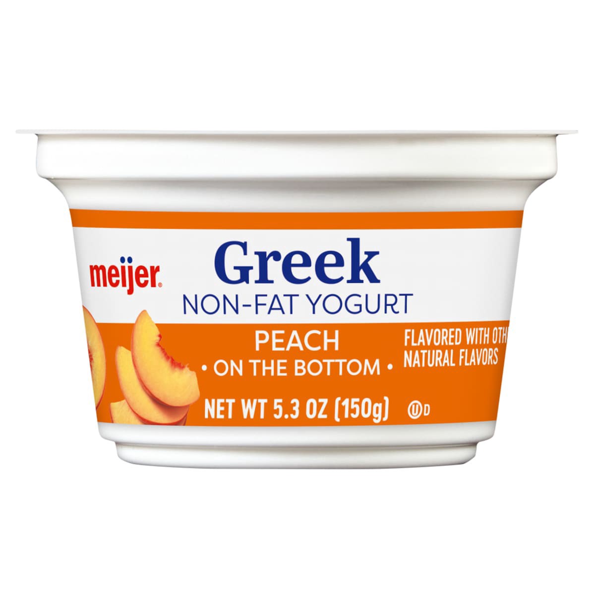 slide 1 of 5, Meijer Greek Nonfat Yogurt Peach, 5.3 oz