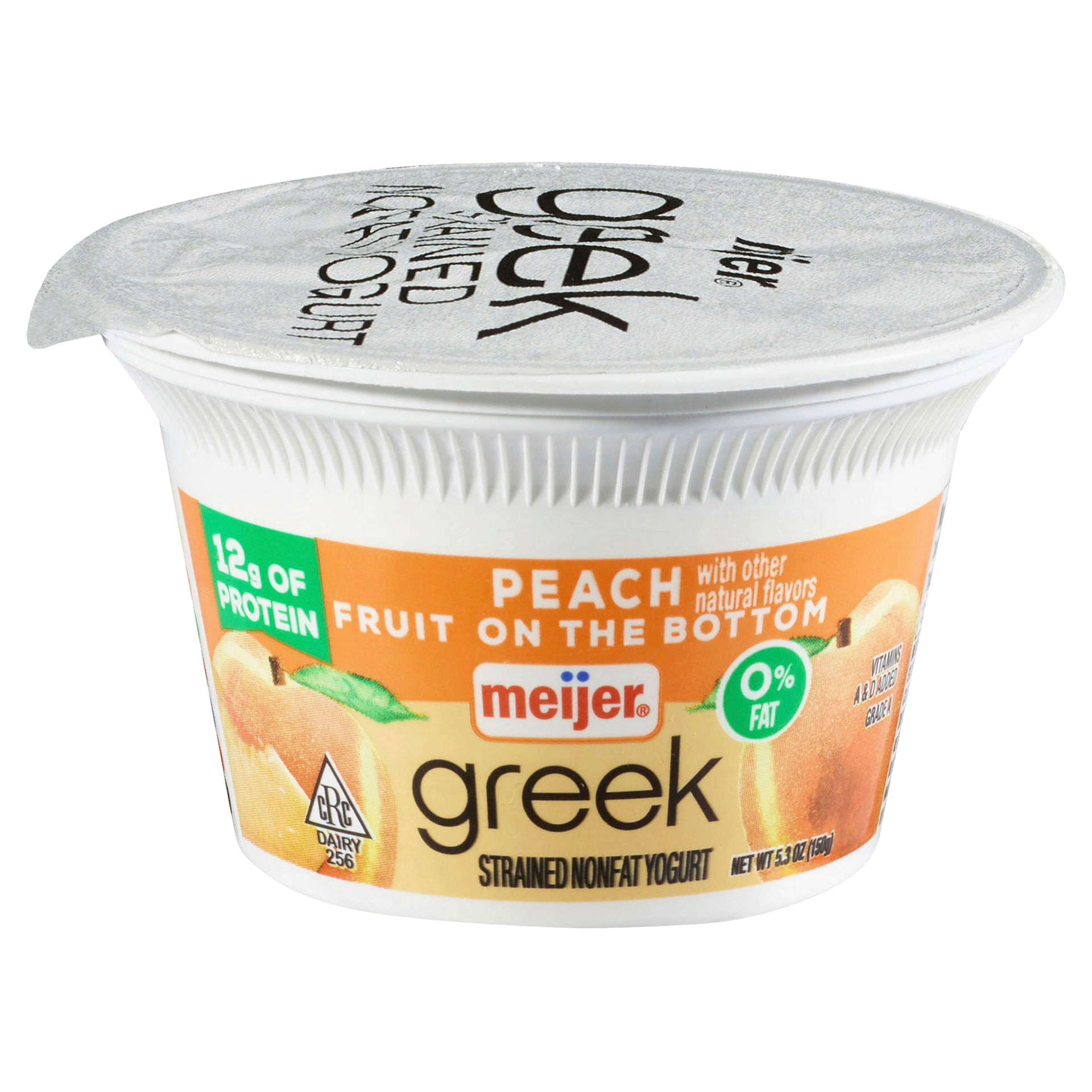 slide 1 of 3, Meijer Greek Nonfat Yogurt Peach, 5.3 oz
