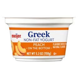 Meijer Greek Nonfat Yogurt Peach - 5.3 oz
