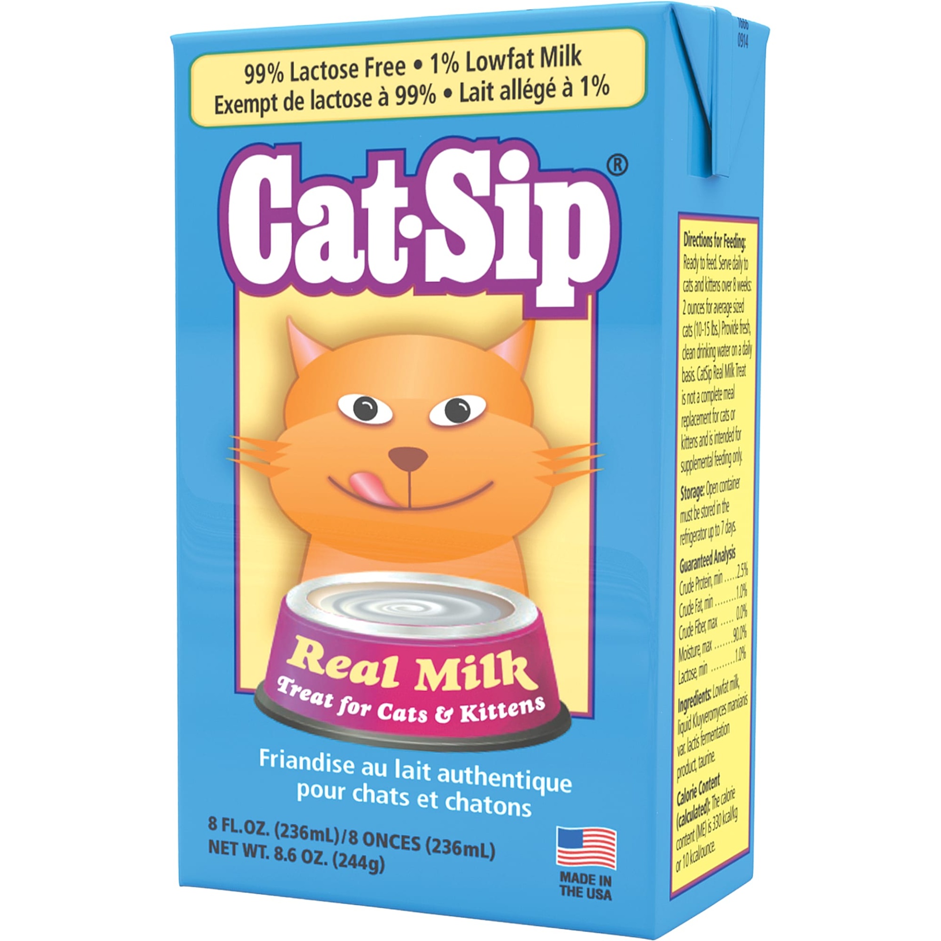 slide 1 of 1, Cat-Sip Real Milk, 8 oz