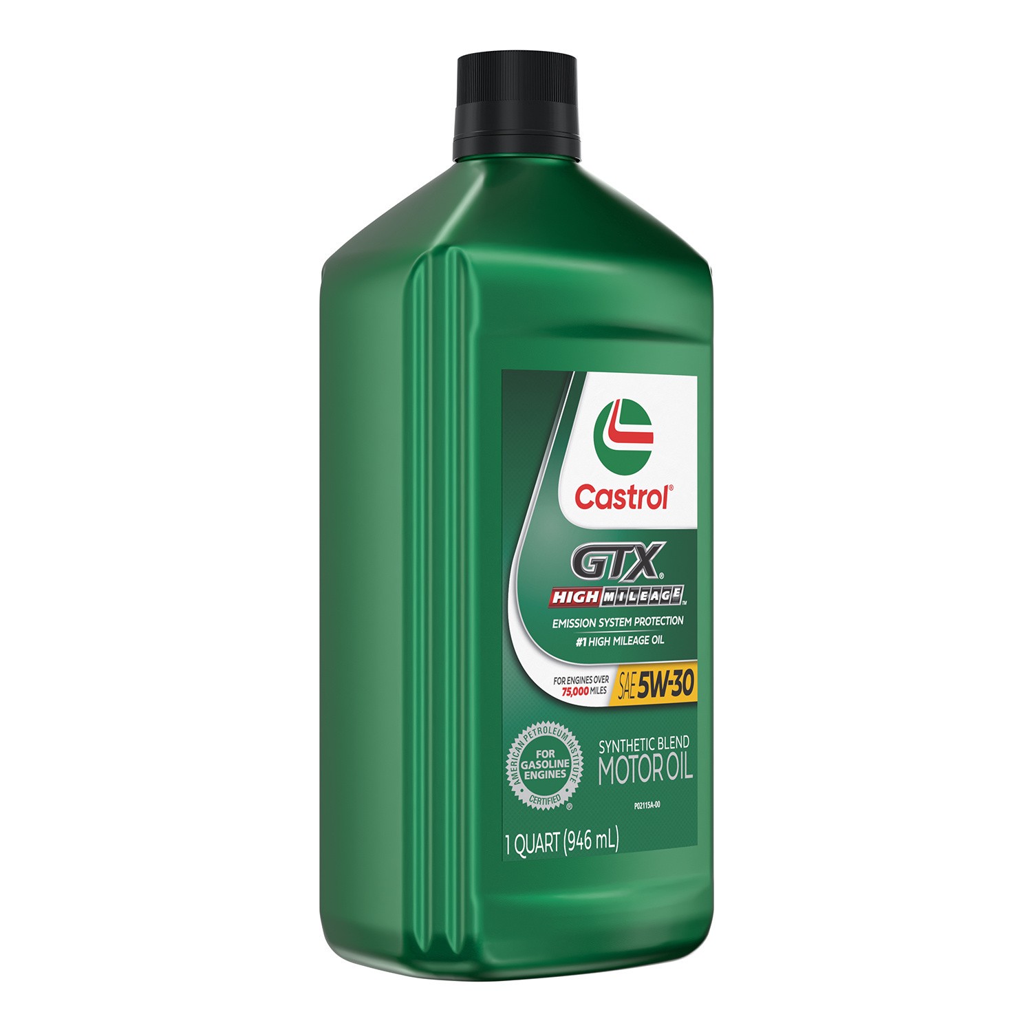 slide 3 of 10, Castrol Gtx High Mileage 5W-30 Synthetic Blend Motor Oil, 1 qt