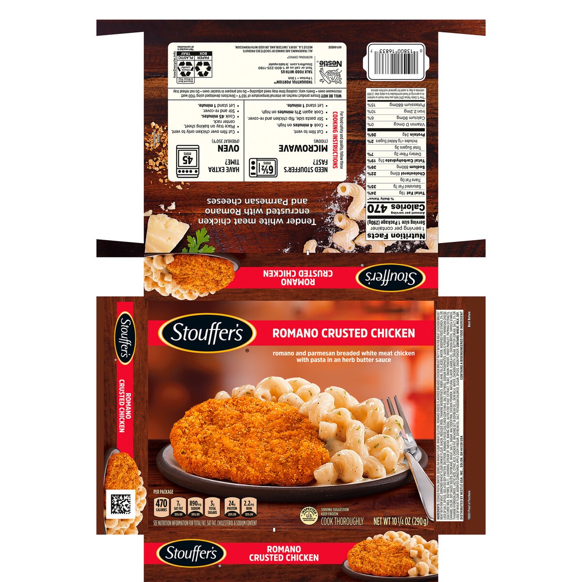 slide 2 of 14, STOUFFER'S Romano Crusted Chicken Frozen Dinner 10.25 oz., 10.25 oz