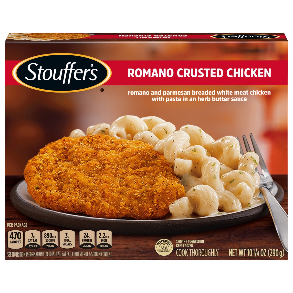 slide 13 of 14, STOUFFER'S Romano Crusted Chicken Frozen Dinner 10.25 oz., 10.25 oz