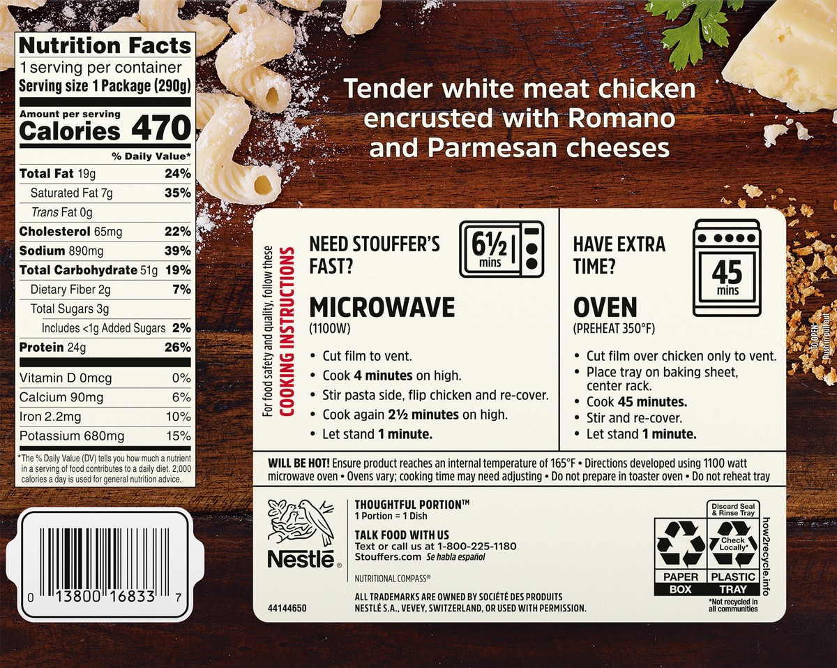 slide 9 of 14, STOUFFER'S Romano Crusted Chicken Frozen Dinner 10.25 oz., 10.25 oz