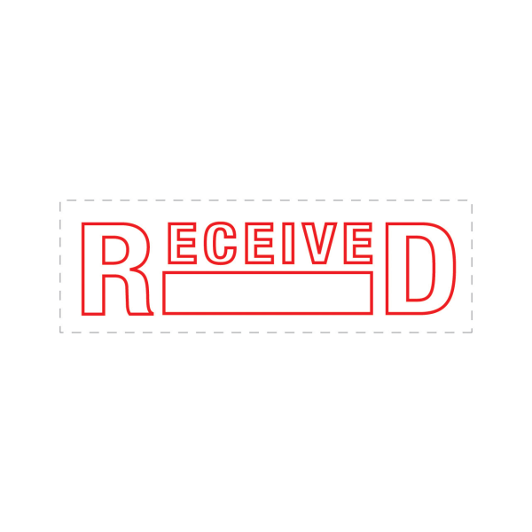 slide 2 of 2, Office Depot® Brand Pre-Inked Message Stamp, ""Received"", Red, 1 ct