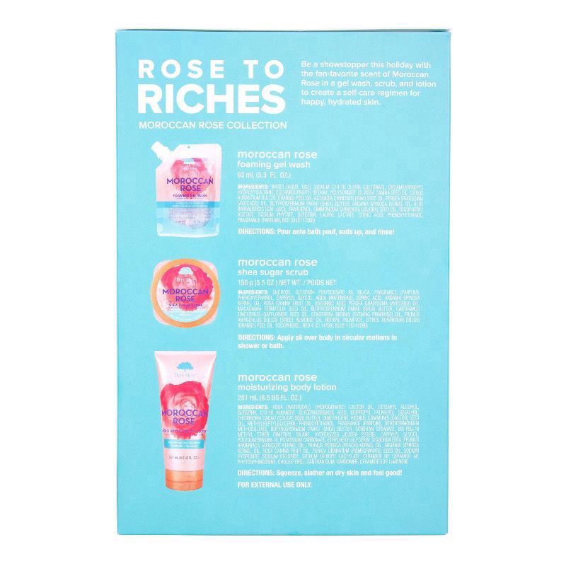 slide 4 of 5, Tree Hut Rose to Riches Foaming Gel Body Wash, Shea Sugar Scrub, and Body Lotion Gift Set - 3ct, 3 ct