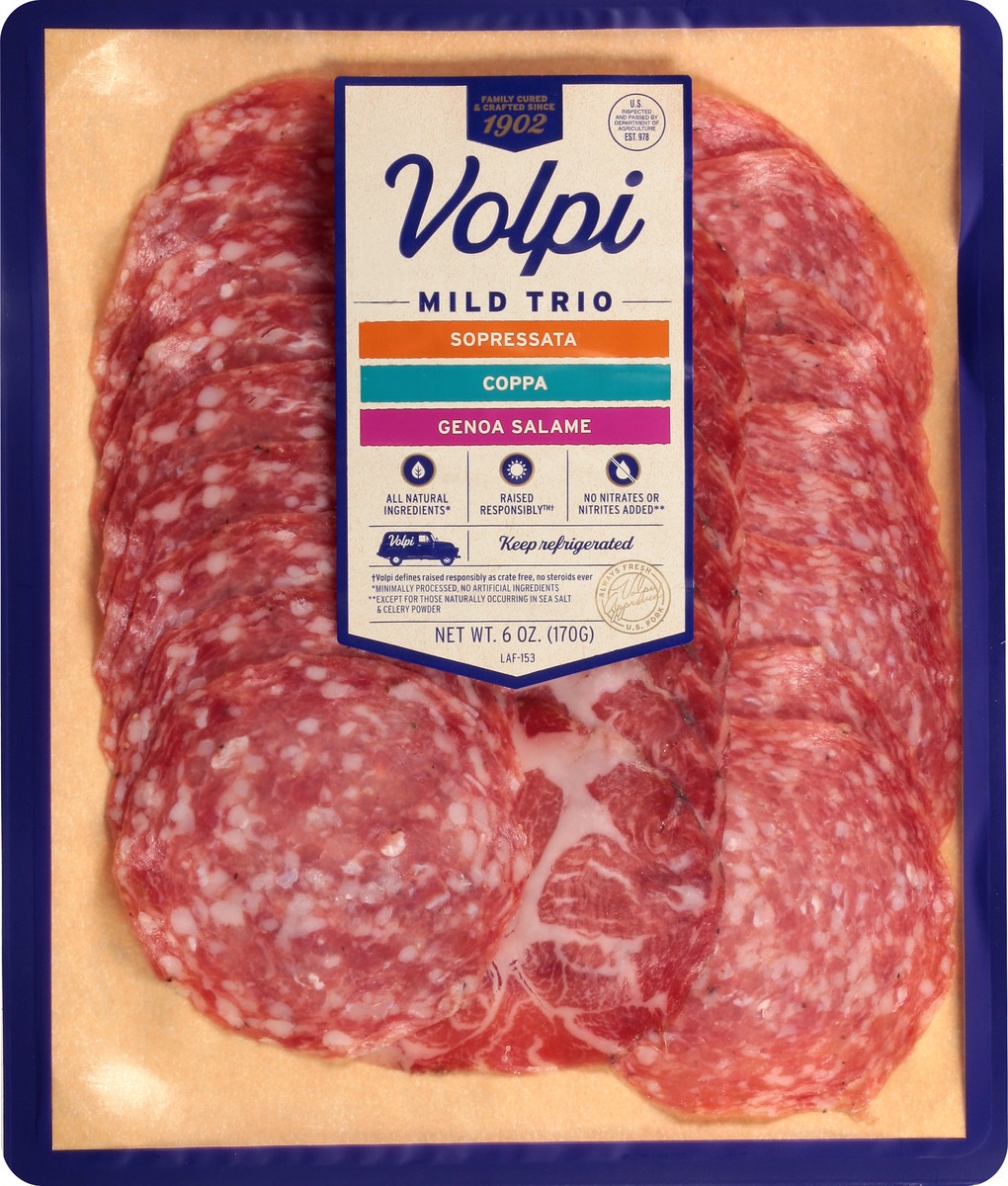 slide 6 of 13, Volpi Salami Mild Trio Variety Pack 6 oz., 6 oz