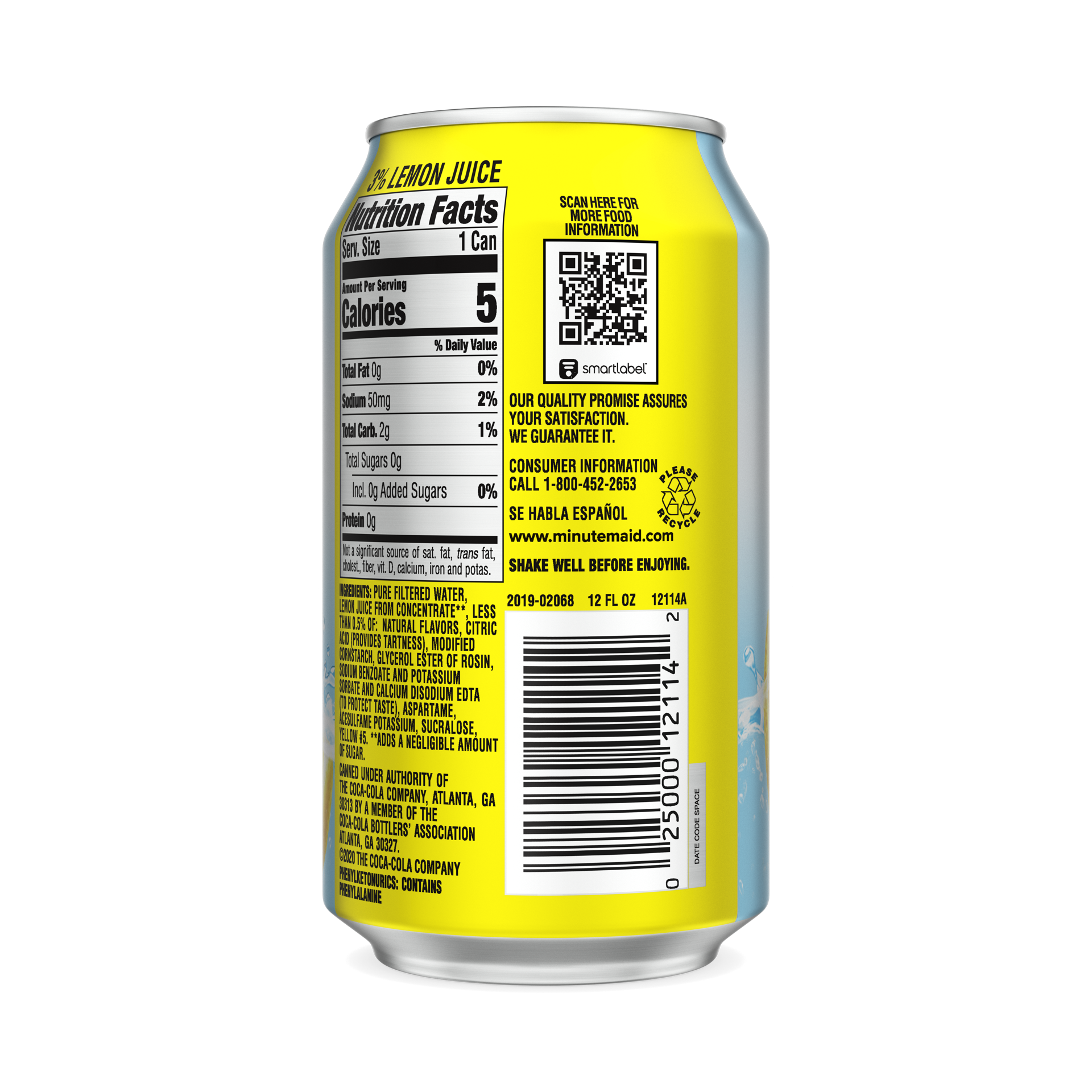 slide 5 of 5, Minute Maid Zero Sugar Lemonade Can- 12 fl oz, 12 fl oz