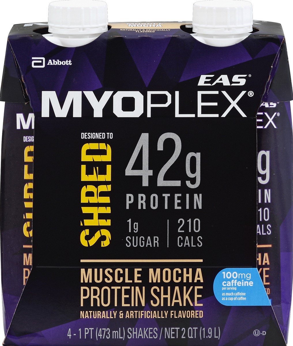 slide 3 of 4, EAS Myoplex Shred Nutritional Shake - Muscle Mocha Bottles, 4 ct; 16 fl oz