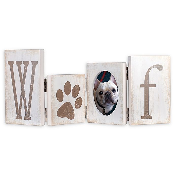 slide 1 of 1, Malden Hinged Woof Letters Picture Frame - Distressed White, 1 ct