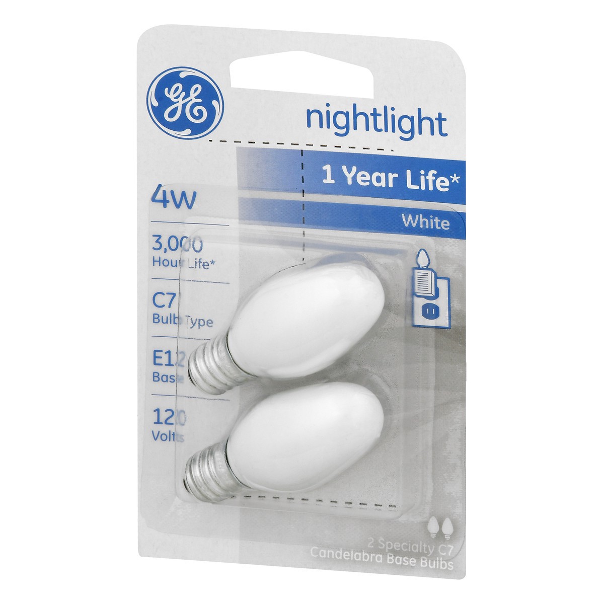 slide 11 of 11, GE Nightlight White 4 Watts Light Bulbs 2 ea, 2 ct