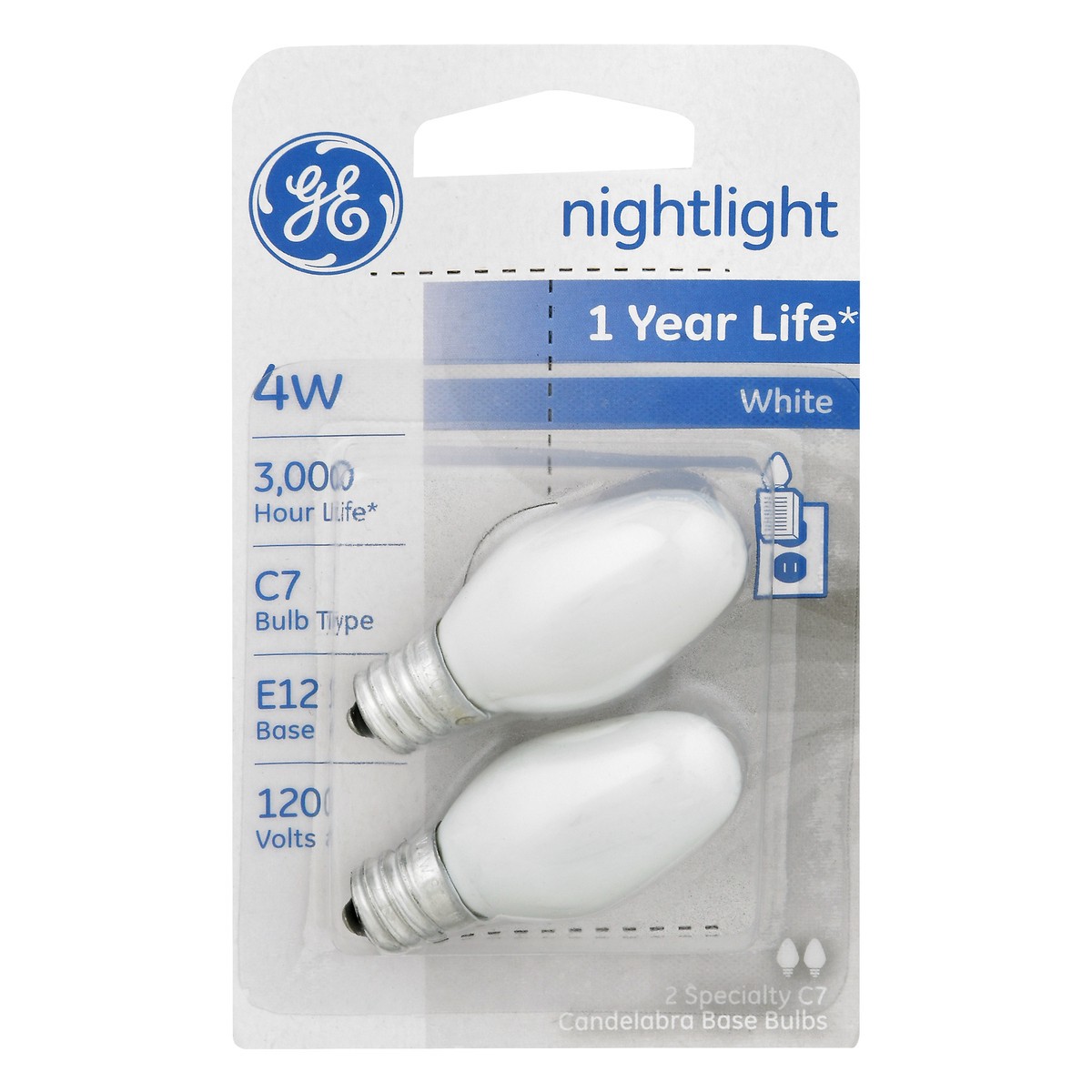 slide 1 of 11, GE Nightlight White 4 Watts Light Bulbs 2 ea, 2 ct