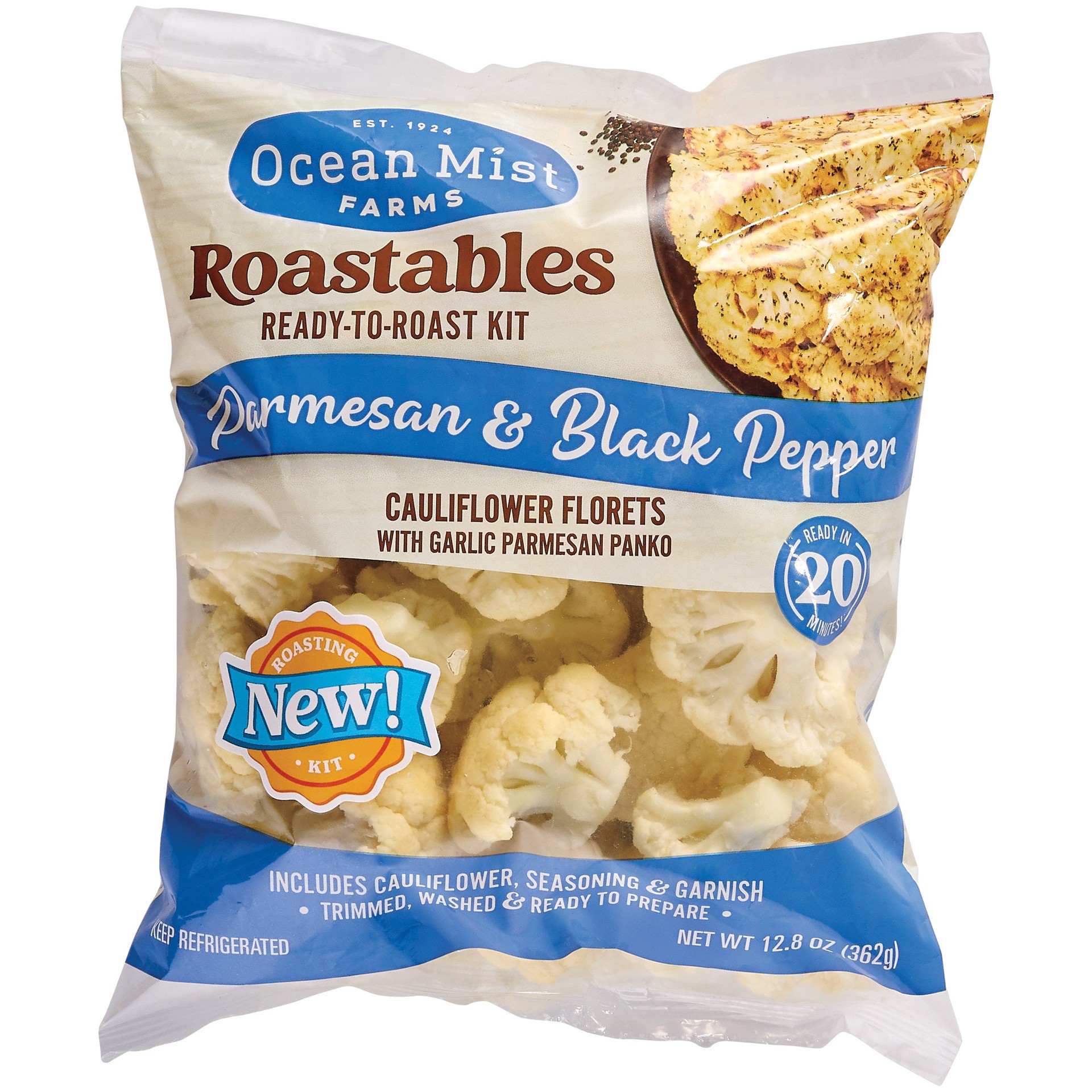 slide 1 of 1, Ocean Mist Farms Rastables - Parmesan & Black Pepper Cauliflower Florets, 12.8 oz